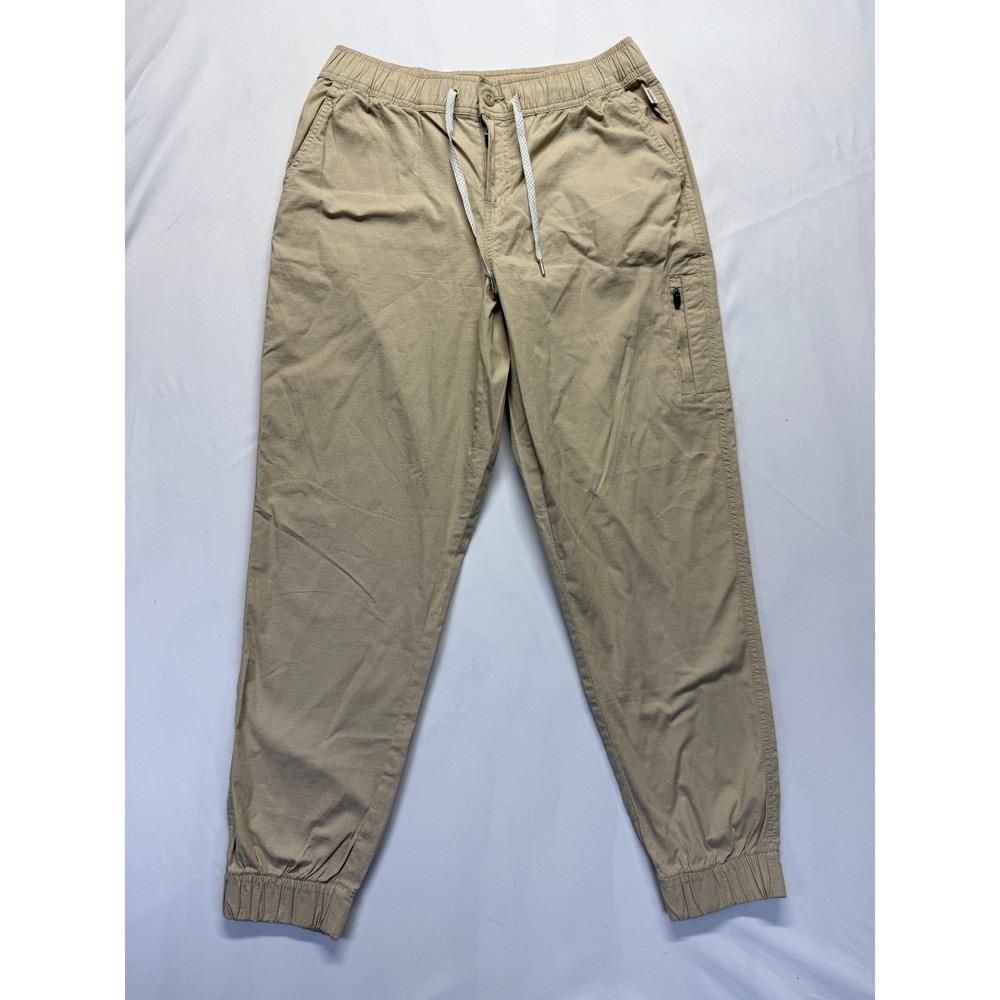 Magellan Outdoors Jogger Pants Mens Medium Tan Ripstop Stretch Logo Relaxed Fit